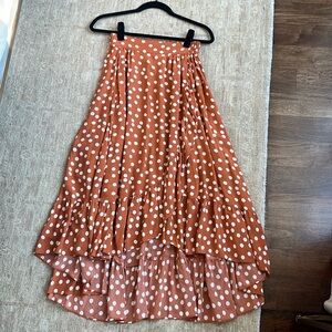 Maje Brown Polka Dot Skirt